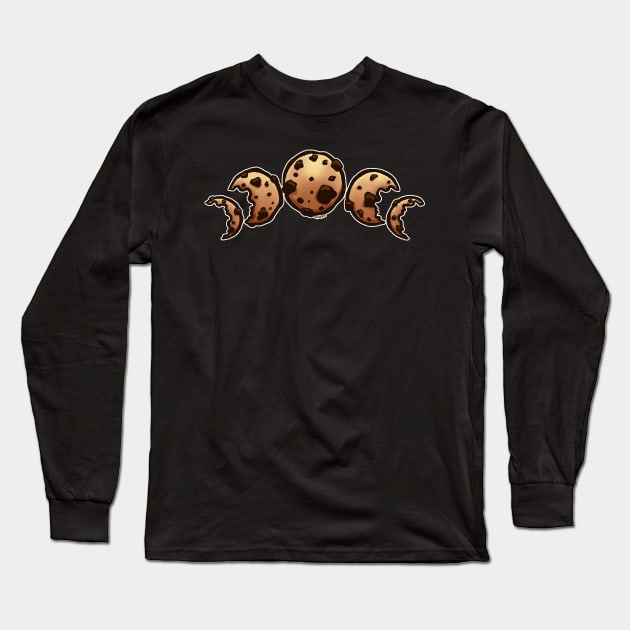 Phases of the Cookie (Chocolate Chip) Long Sleeve T-Shirt by Jan Grackle
